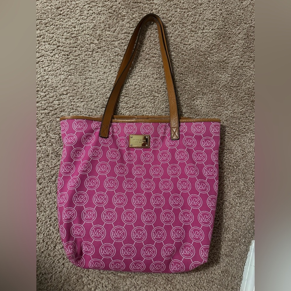 Michael Kors Pink and Tan Tote